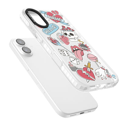 Autocollants Crâne et Fleurs