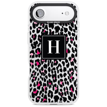 Personalised Clear Pink Leopard Monogram