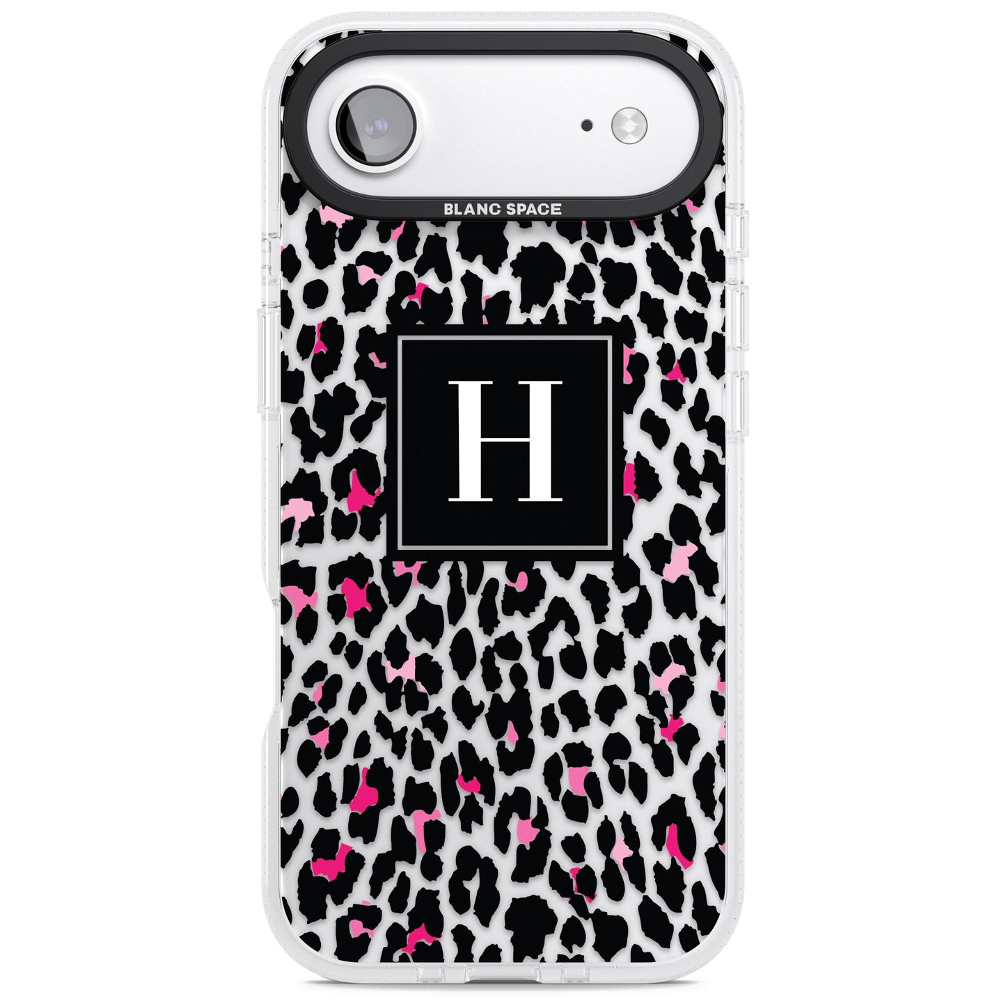 Personalised Clear Pink Leopard Monogram