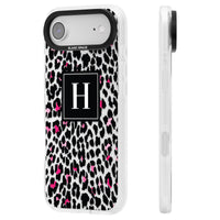 Personalised Clear Pink Leopard Monogram