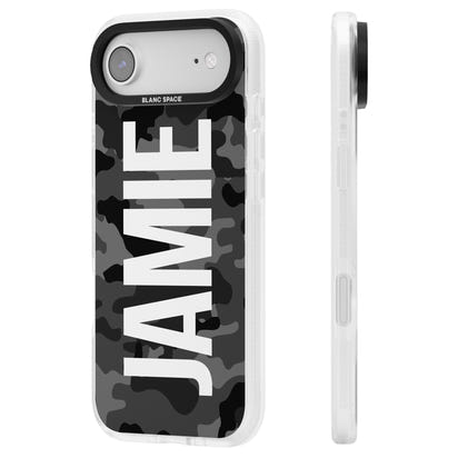 Personalised Black Camo Name Vertical