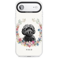 Personalised Black Cockapoo Floral Portrait