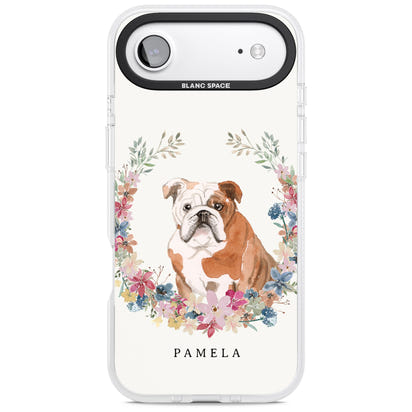 Personalised English Bulldog Floral Portrait