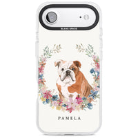 Personalised English Bulldog Floral Portrait