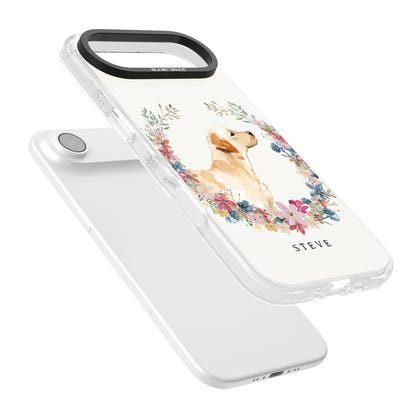 Personalised Yellow Labrador Floral Portrait