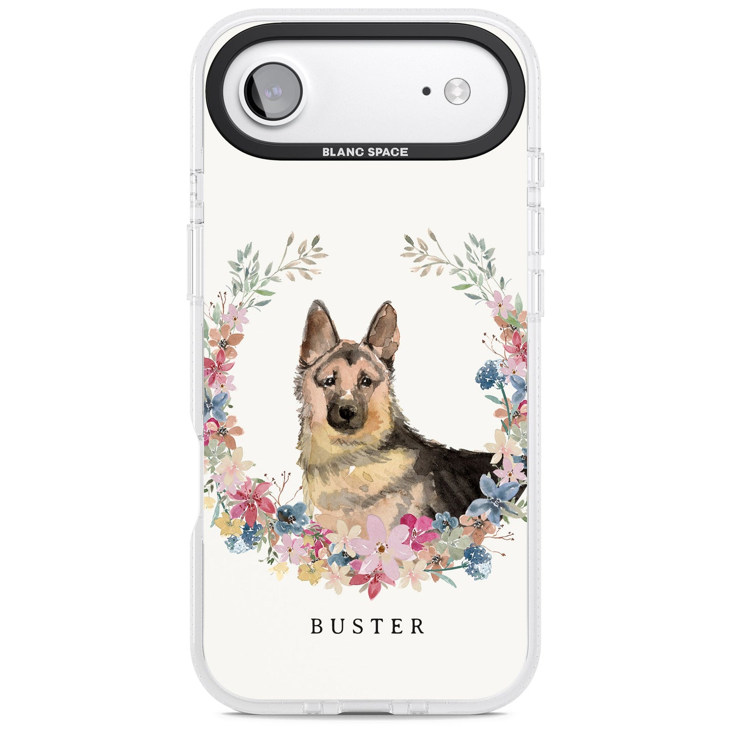 Personalised German Shepherd Floral Portrait