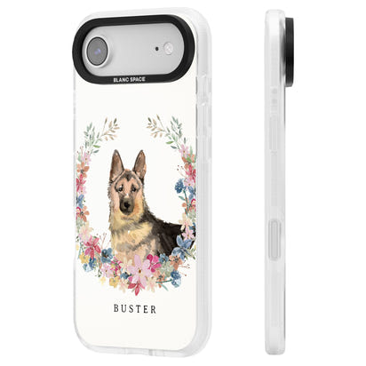 Personalised German Shepherd Floral Portrait