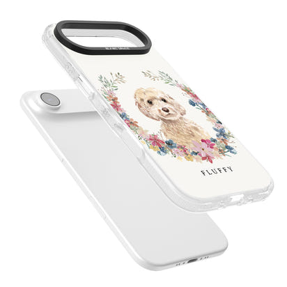 Personalised Champagne Cockapoo Floral Portrait