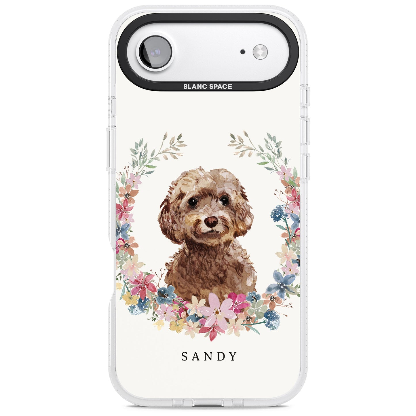 Personalised Brown Cockapoo Floral Portrait