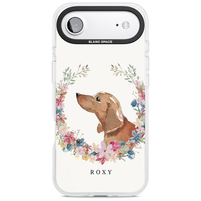Personalised Tan Dachshund Floral Portrait