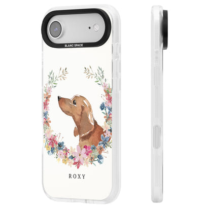 Personalised Tan Dachshund Floral Portrait