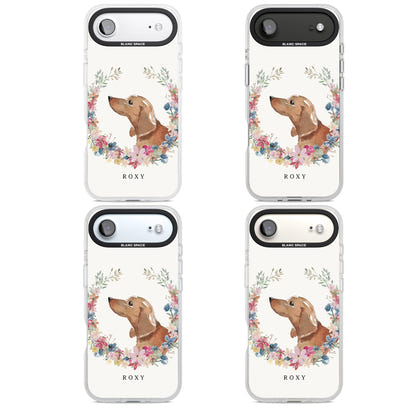 Personalised Tan Dachshund Floral Portrait