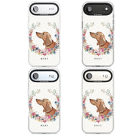 Personalised Tan Dachshund Floral Portrait