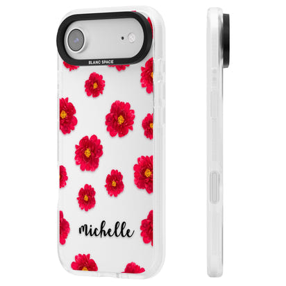 Personalised Red Peonies & Cursive