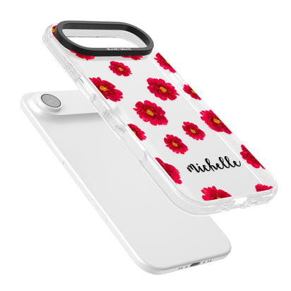 Personalised Red Peonies & Cursive