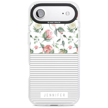 Personalised Light Floral Pattern & Stripes