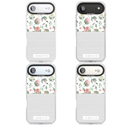 Personalised Light Floral Pattern & Stripes