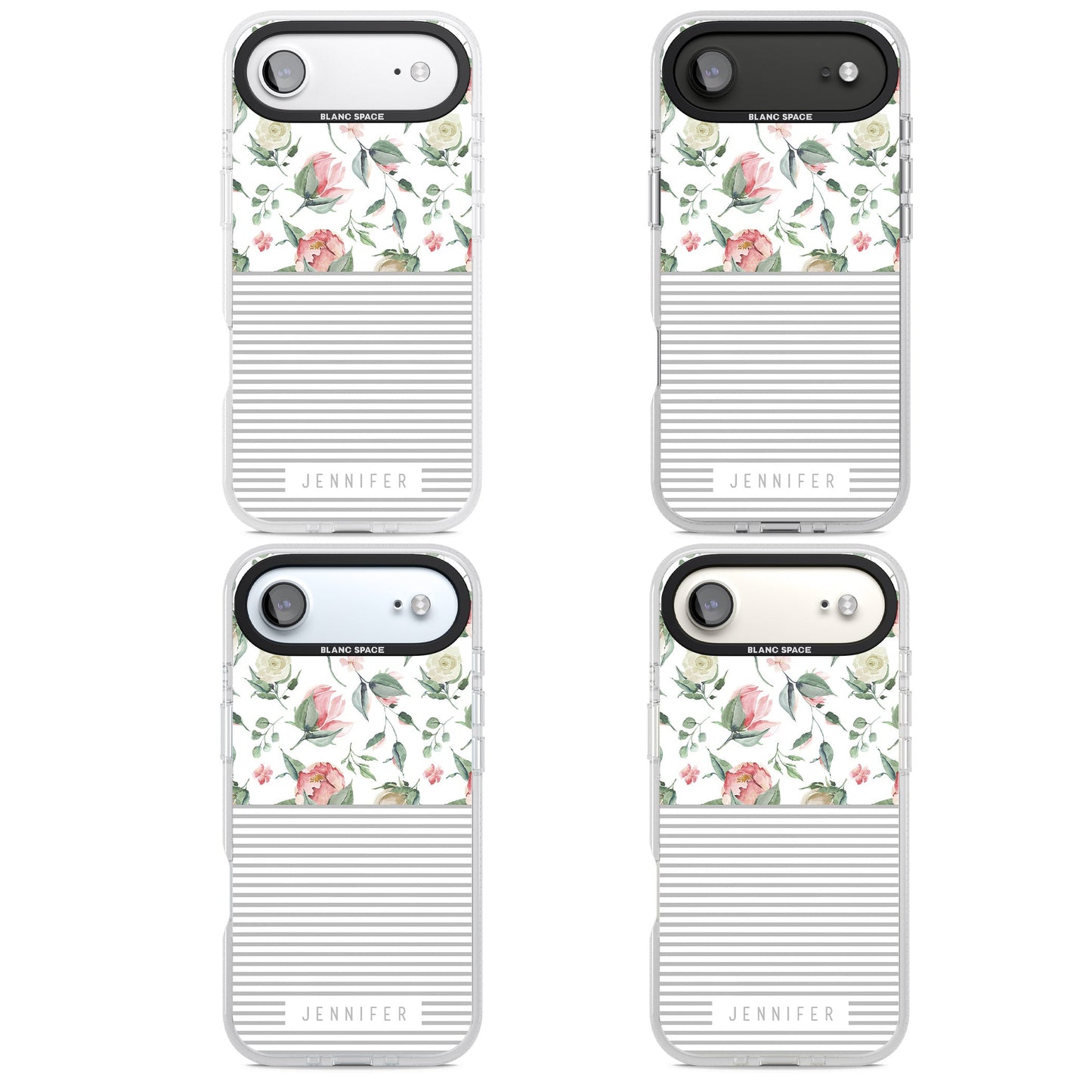 Personalised Light Floral Pattern & Stripes