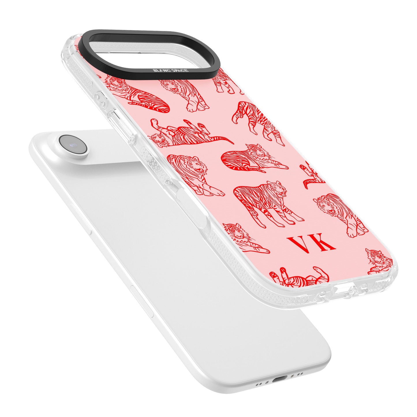 Personalised Red Tiger Outlines On Pink