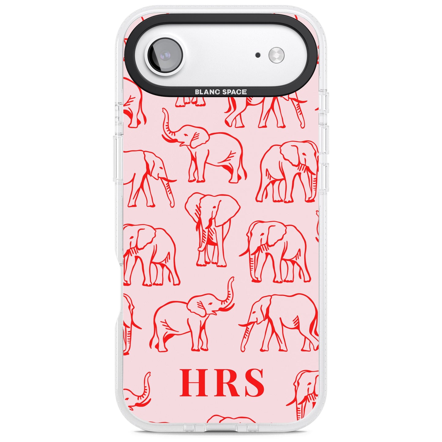 Personalised Red Elephant Outline