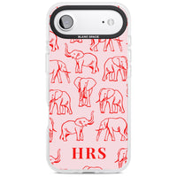 Personalised Red Elephant Outline