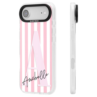 Personalised Pink Stripes & Monogram