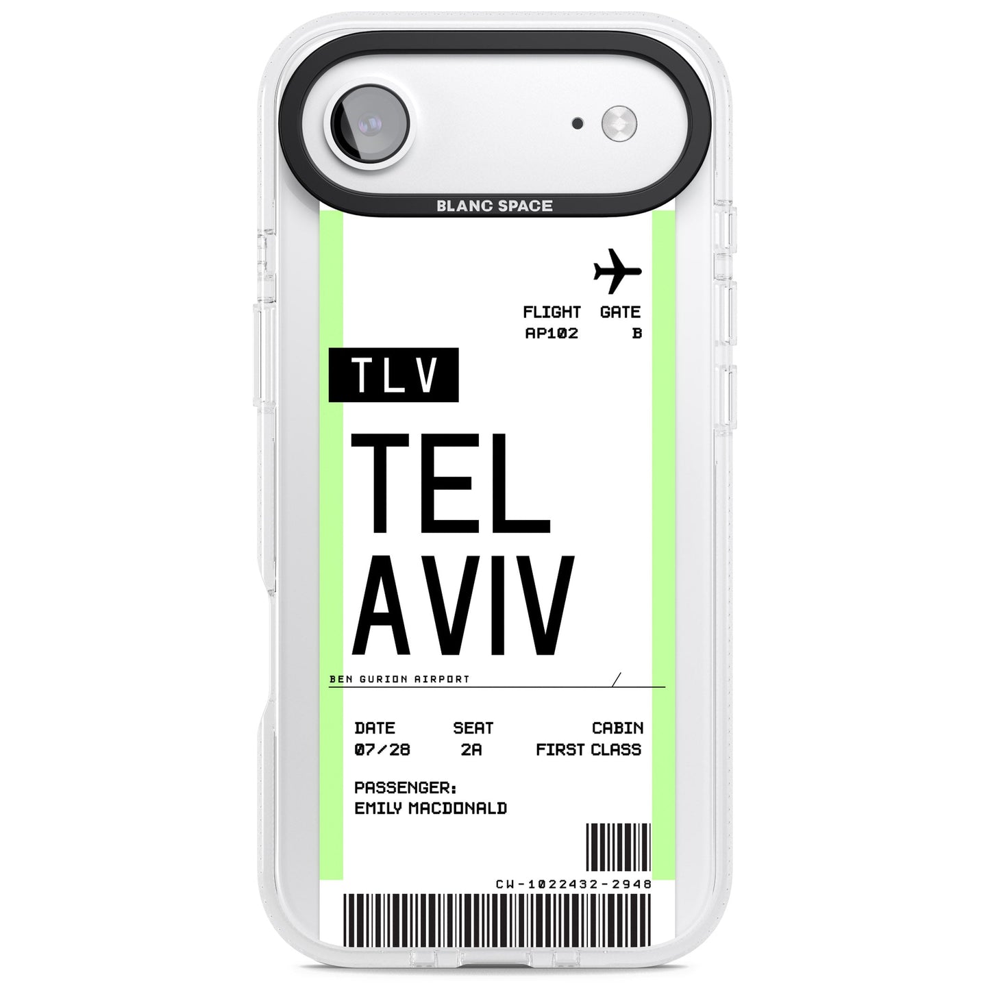 Personalisierte Bordkarte für Tel Aviv