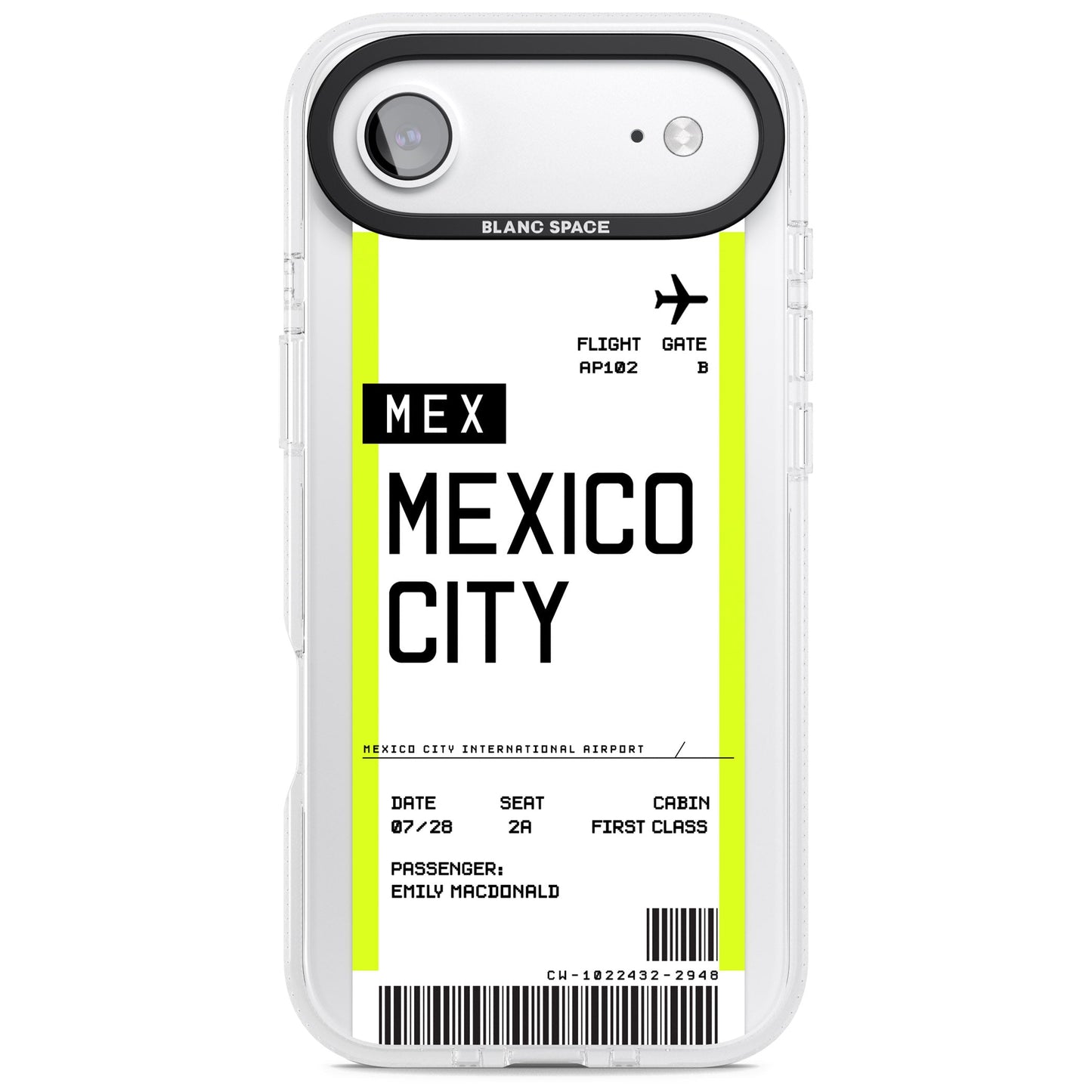 Carte d'embarquement personnalisée pour Mexico