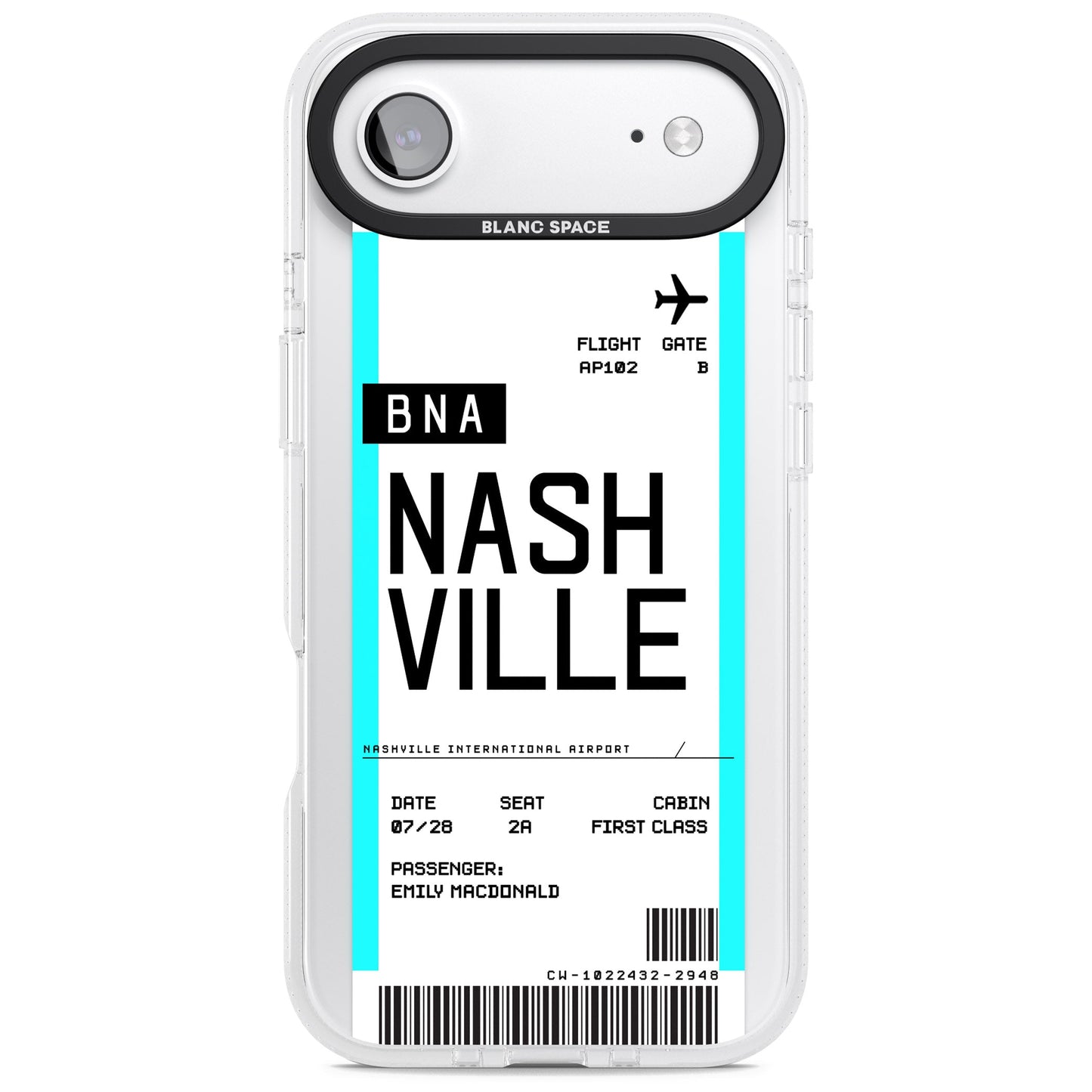 Carte d'embarquement personnalisée pour Nashville