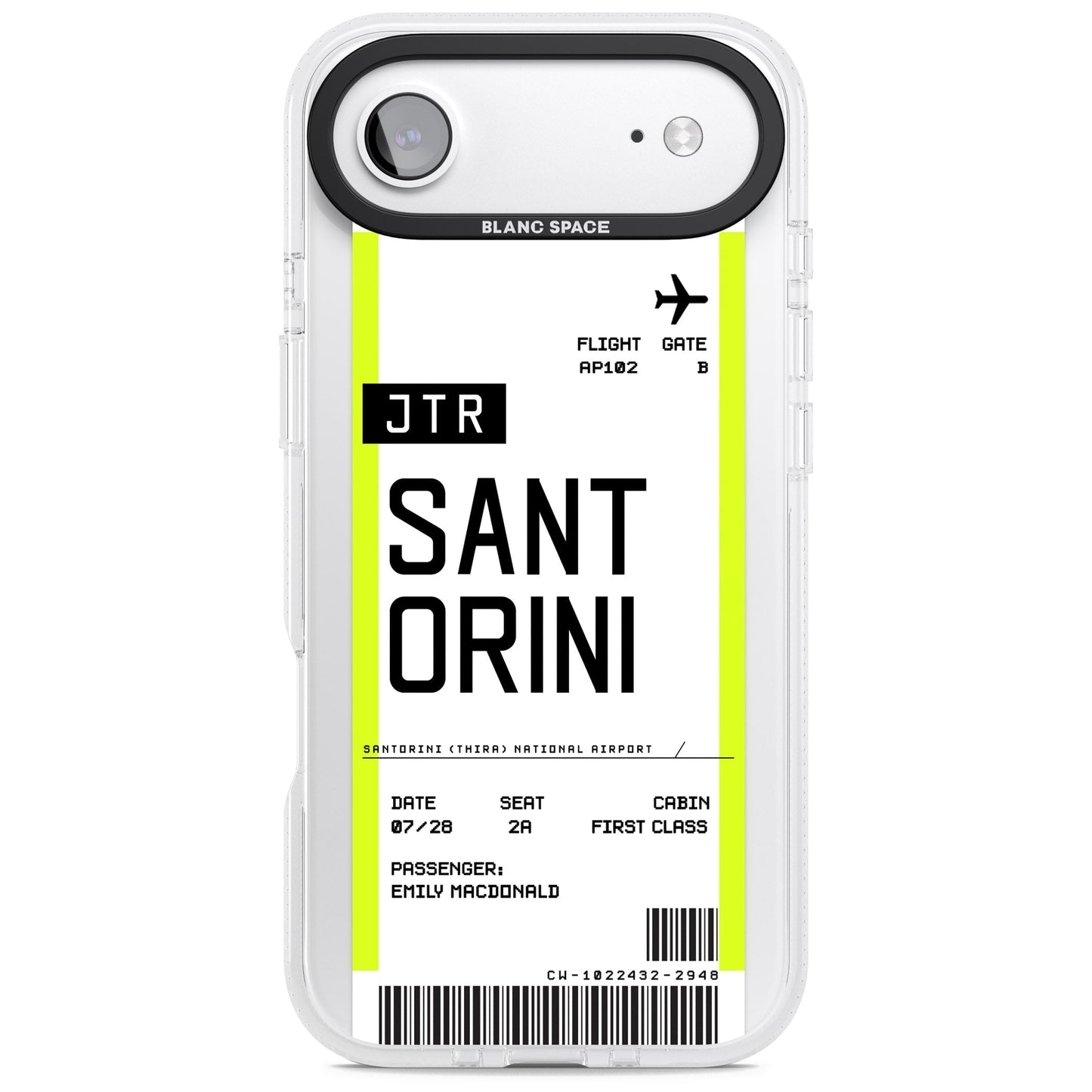 Personalisierte Bordkarte für Santorini