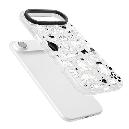 Cartoon Cat Collage Black & White