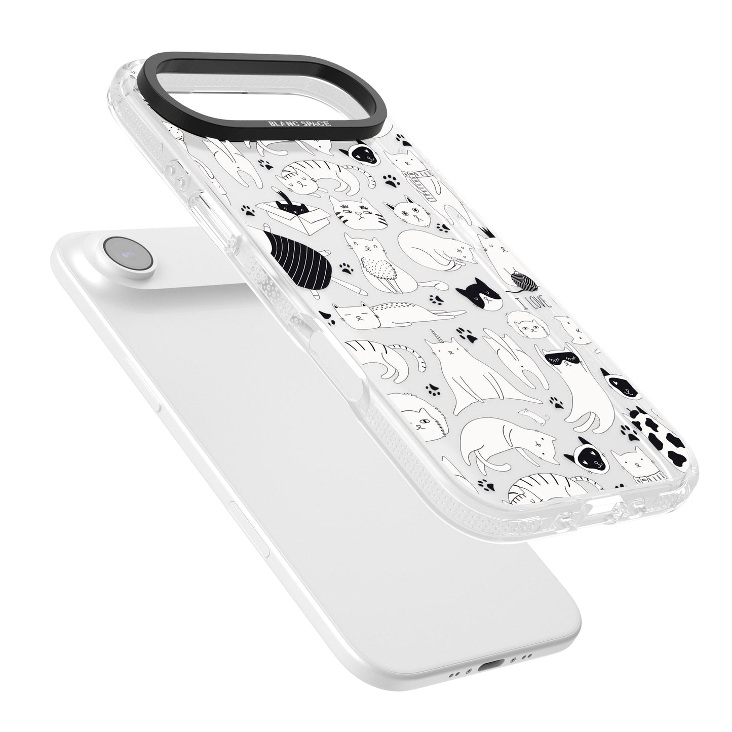 Cartoon Cat Collage Black & White