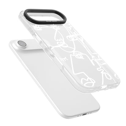 Abstract Line Art White Clear