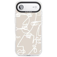 Abstract Line Art White Beige