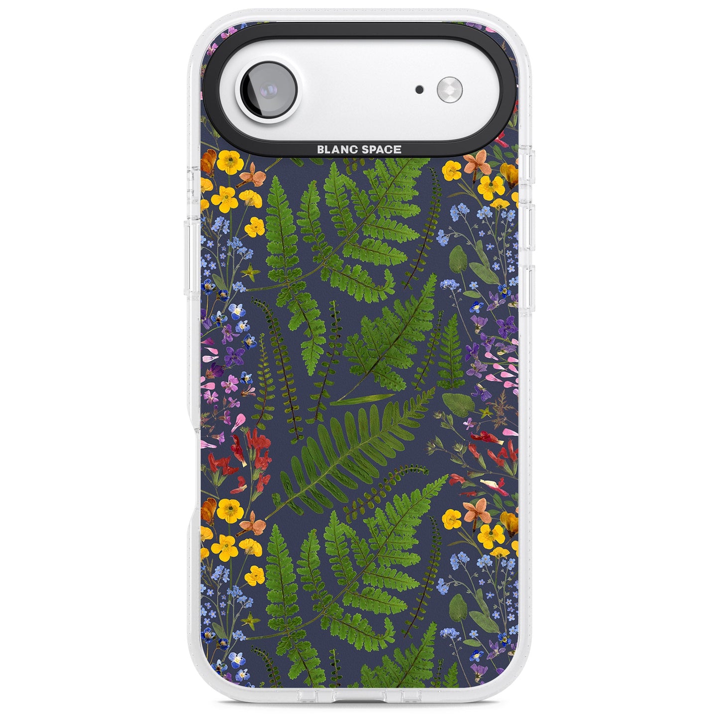 Busy Floral And Fern Design Navy