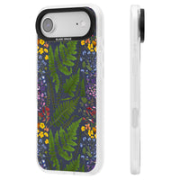Busy Floral And Fern Design Navy
