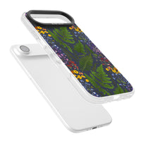 Busy Floral And Fern Design Navy