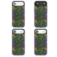 Busy Floral And Fern Design Navy
