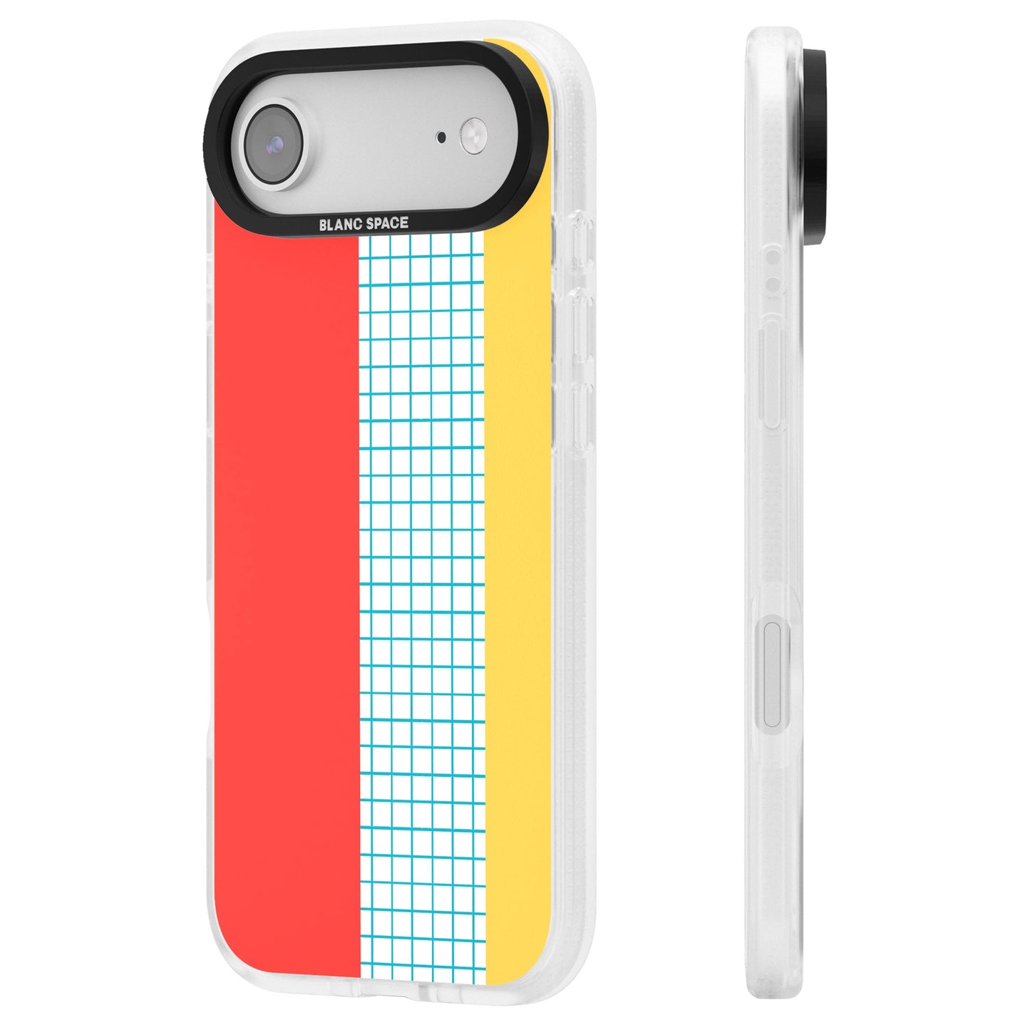 Grille abstraite rouge, bleue, jaune