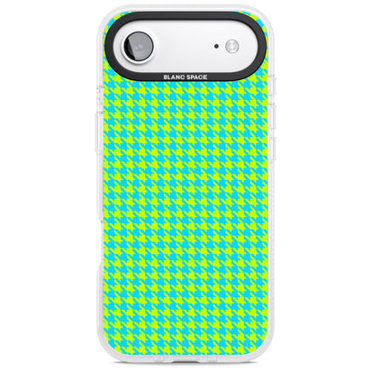 Neon Lime & Turquoise Houndstooth