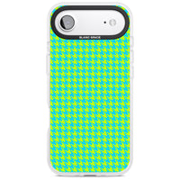 Neon Lime & Turquoise Houndstooth