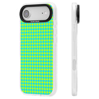 Neon Lime & Turquoise Houndstooth