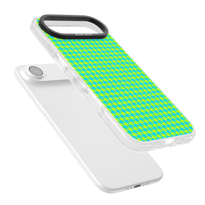 Neon Lime & Turquoise Houndstooth