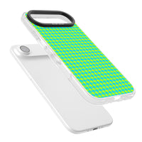 Neon Lime & Turquoise Houndstooth