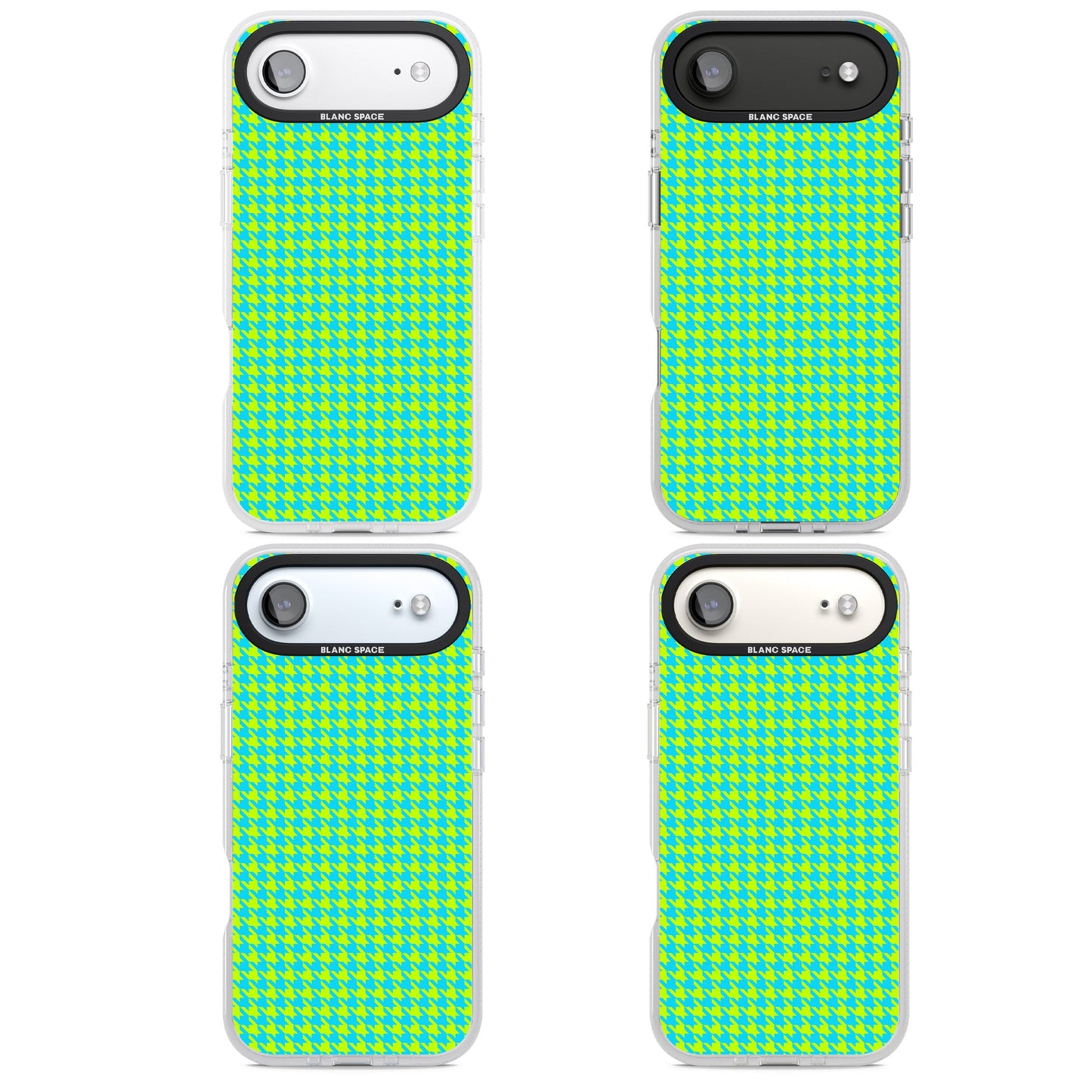 Neon Lime & Turquoise Houndstooth