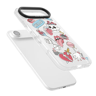 Autocollants Crâne et Fleurs