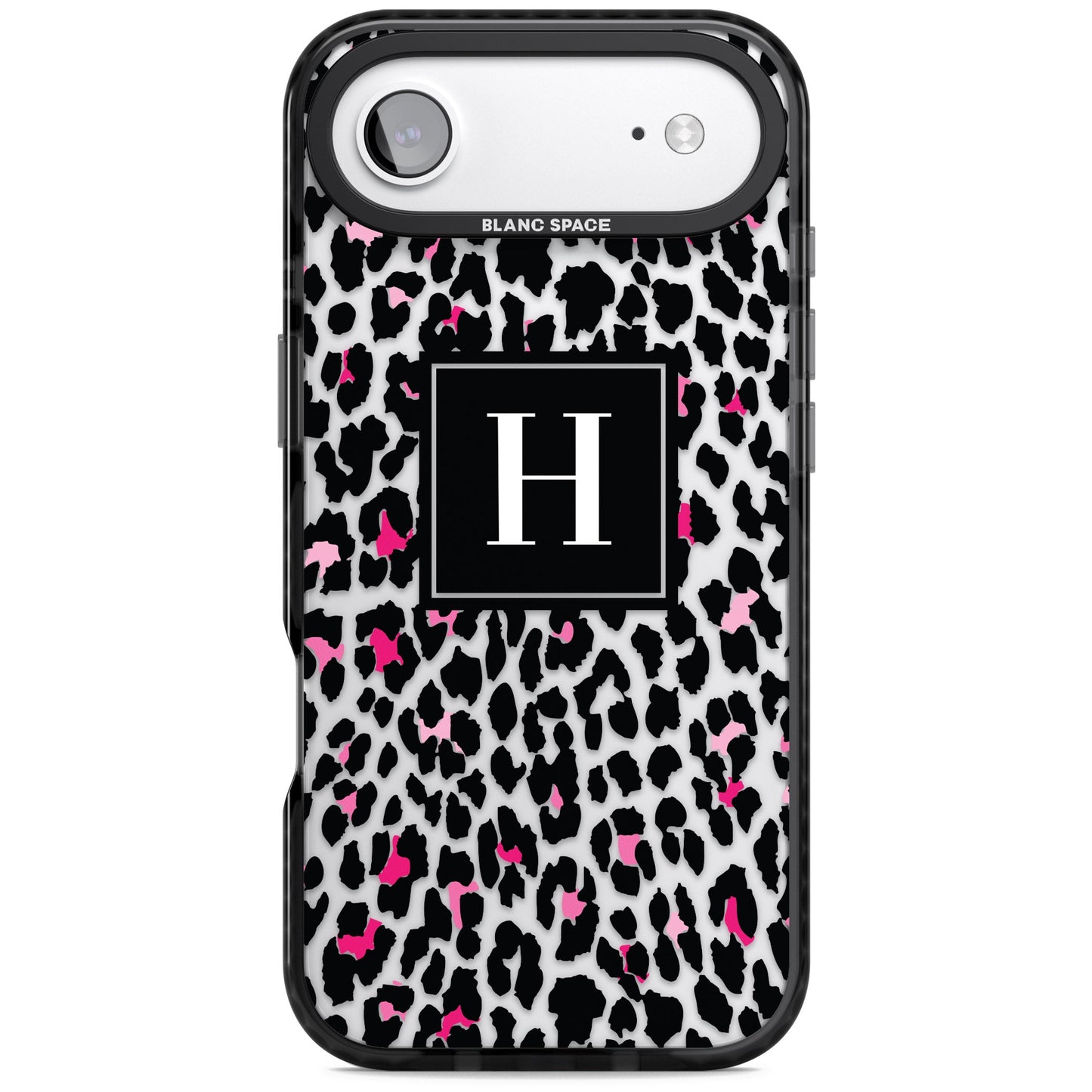 Personalised Clear Pink Leopard Monogram