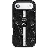 Personalised Black Marble Stripe Initials