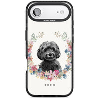 Personalised Black Cockapoo Floral Portrait