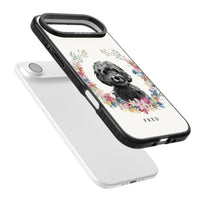 Personalised Black Cockapoo Floral Portrait